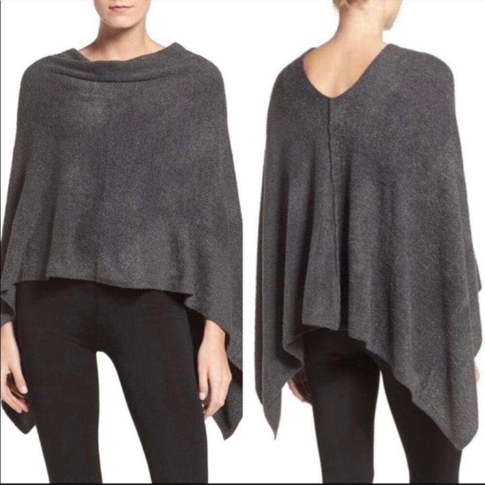 Barefoot Dreams Gray Cozychic Lite Ruana Poncho Sz.OS